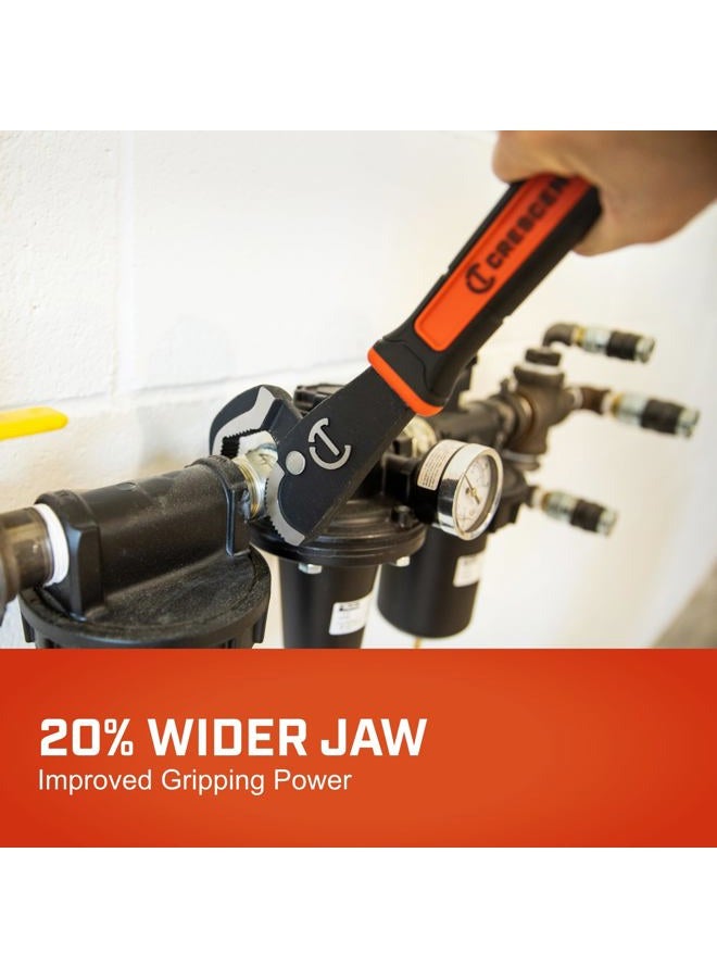 Crescent CPW12 Self-Adjusting Pipe Wrench with Dual Material Grip for Added Comfort and Durability, Red/Black - Image 2