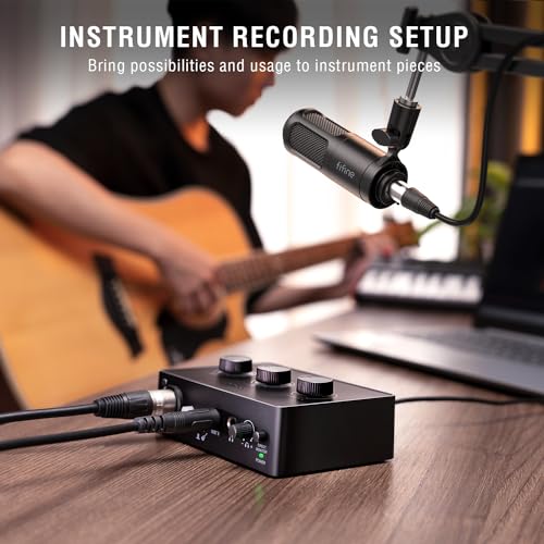 FIFINE Podcast Equipment Bundle Set, Music Recording Kit with Studio Dynamic Microphone and USB Audio Mixer with XLR Mic Input, Headphone Monitoring, Volume Knob for Vocal/Voice Over-AmpliTank KS6 - Image 3