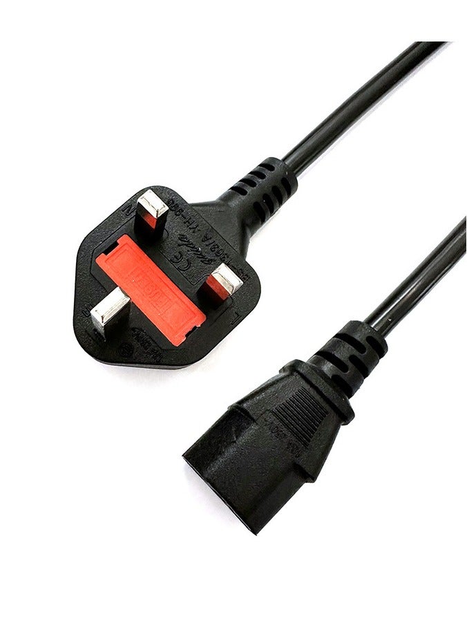 Beauenty High-Quality UK 3-Pin Power Cable with Protection Fuse - 1.5m Length, Compatible with Computers, Printers, LCD Monitors, Gaming Laptops, and More - IEC C13 to UK Plug - Image 3