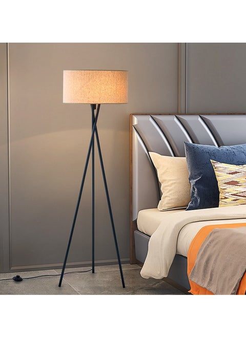 Tripod Floor Lamp,Floor Lamp Living Room with Shelf,Solid Wood Tripod Floor Lamp,Dimmable & 3 Colour Temperatures,Scandinavian Style Floor Lamp for Home Light and Decorate Black 160x42 cm
