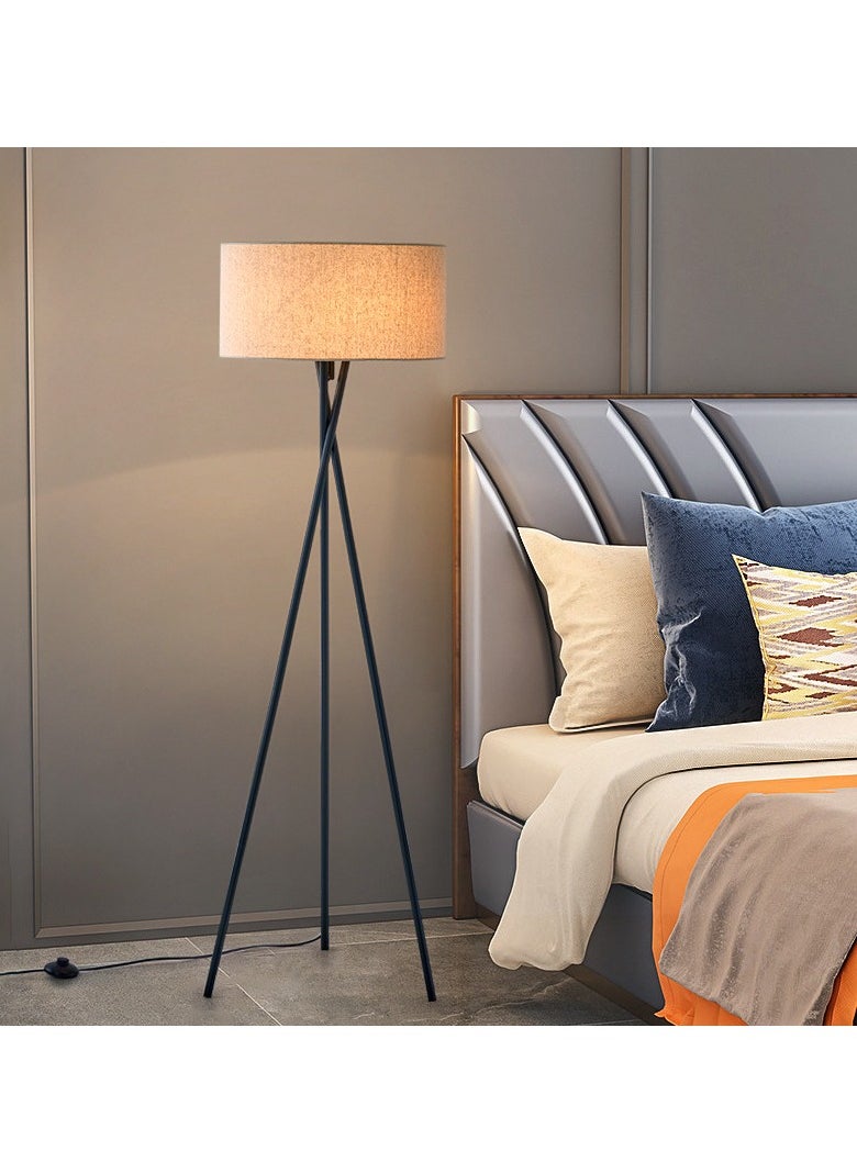 Generic - Tripod Floor Lamp,Floor Lamp Living Room with Shelf,Solid Wood Tripod Floor Lamp,Dimmable & 3 Colour Temperatures,Scandinavian Style Floor Lamp for Home Light and Decorate Black 160x42 cm - Image 1