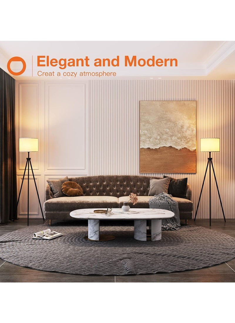 Generic - Tripod Floor Lamp,Floor Lamp Living Room with Shelf,Solid Wood Tripod Floor Lamp,Dimmable & 3 Colour Temperatures,Scandinavian Style Floor Lamp for Home Light and Decorate Black 160x42 cm - Image 1