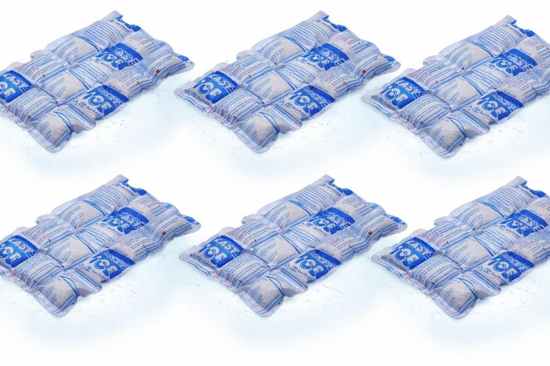EASY ICE Reusable Ice Pack Sheets for Food Storage & Travel, Flexible 12 Cell Gel Cooling Packs for Ice Box, Lunch Boxes & Insulated Bags, Long Lasting Freezer Packs (Pack of 6) - Image 1