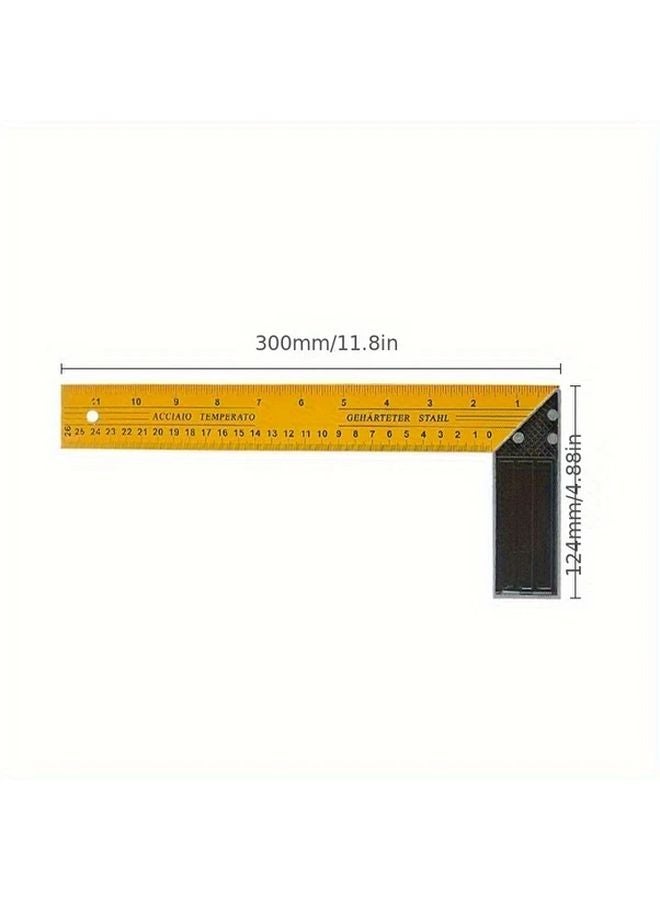 11.81 Inch Aluminum L Shape Right Angle Square Precision Carpentry Ruler Tool - Image 1