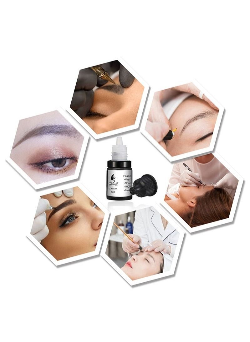 3 Color Pigment Set for Lip Gloss and Brow Permanent Makeup Pigment Ink Supplies for Lips and Brows Waterproof Long Lasting Professional Pigment 5ml*3