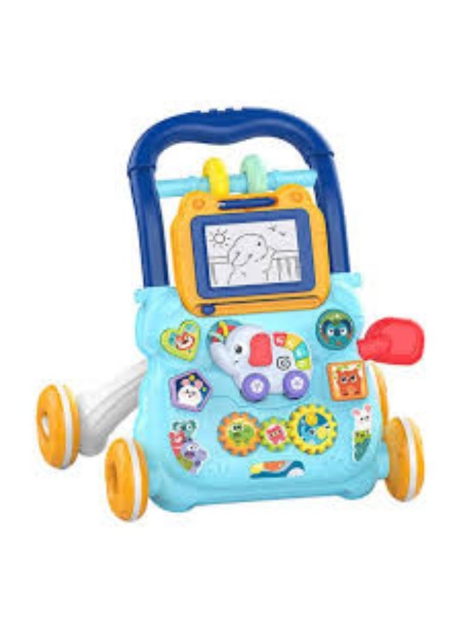 HUANGER عربة مشي الفيل الموسيقية للأطفال (أزرق) - Image 1