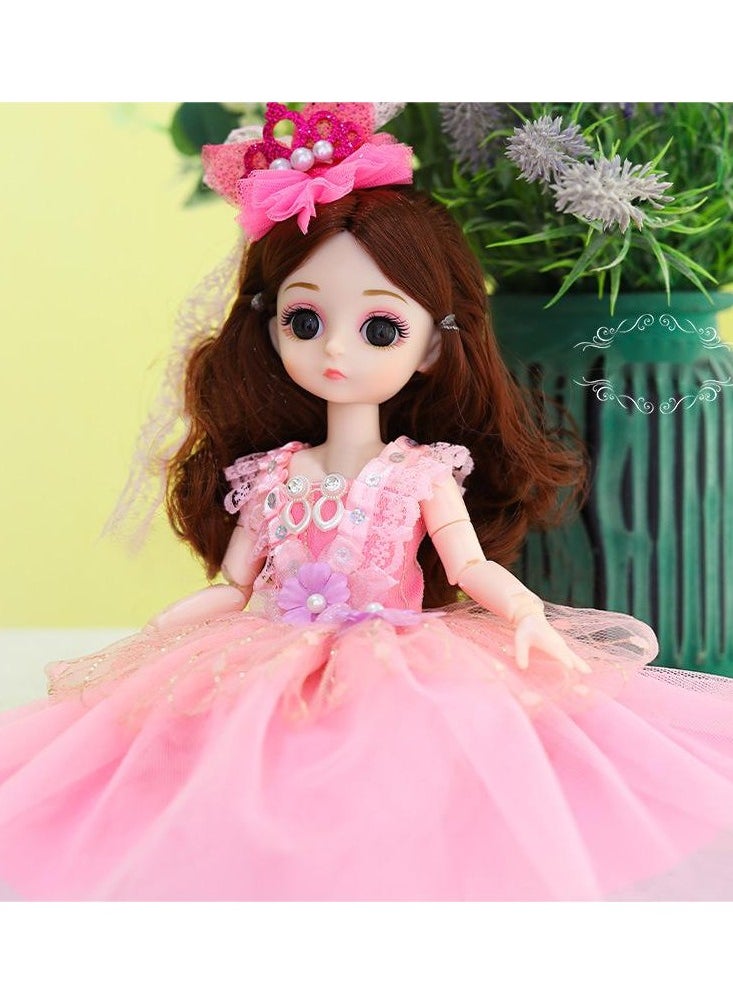 EHOME Kawaii Girl Dress up Doll Barbie Doll Toy 30cm Pink Skirt Girl  - Image 1