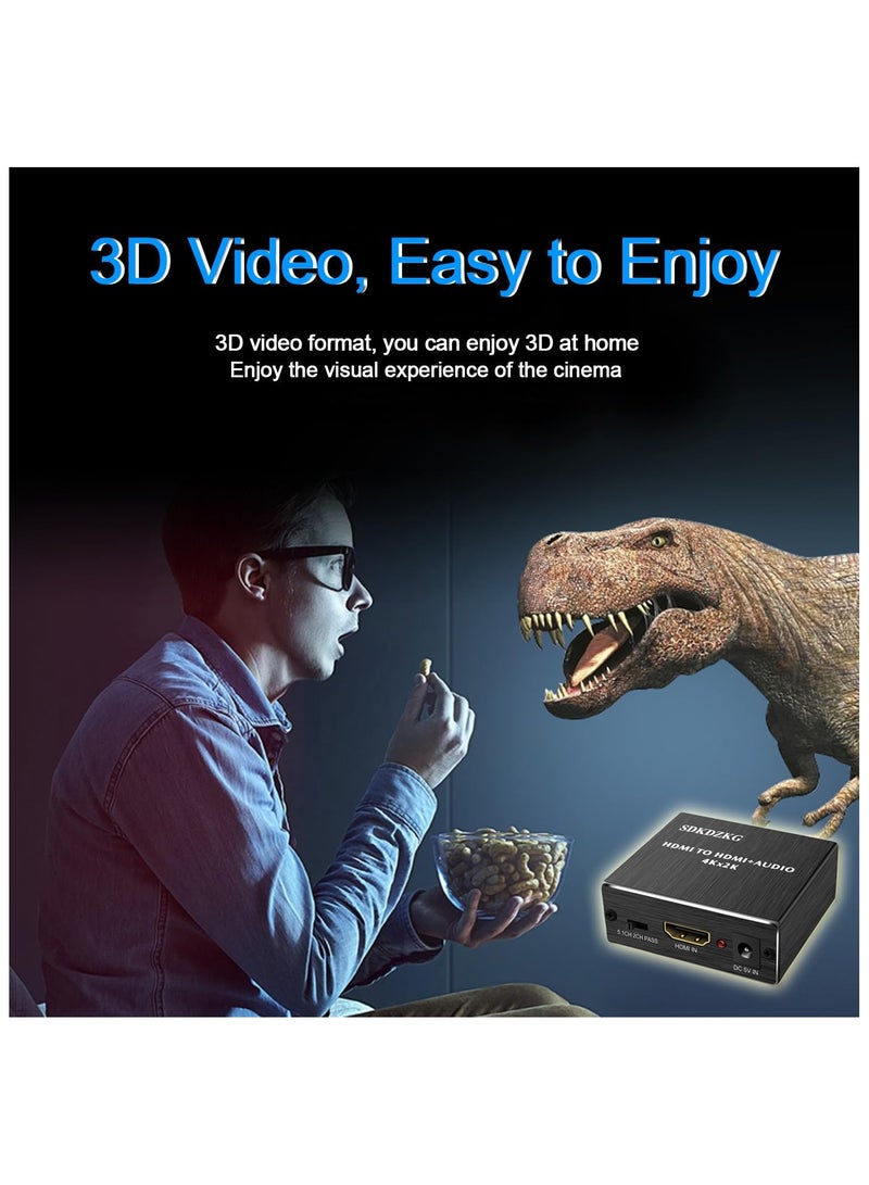 4K x 2K HDMI Audio Extractor & Splitter – HDMI to HDMI, Optical SPDIF & 3.5mm Audio Converter  - Image 3