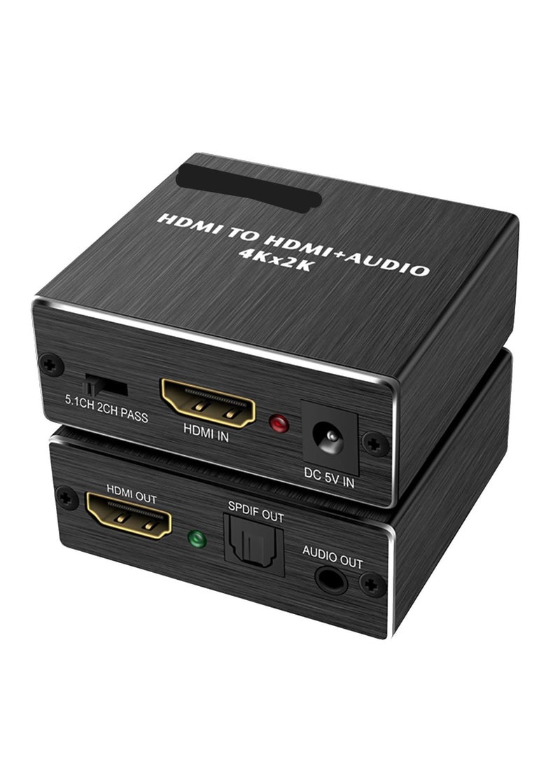 4K x 2K HDMI Audio Extractor & Splitter – HDMI to HDMI, Optical SPDIF & 3.5mm Audio Converter  - Image 1