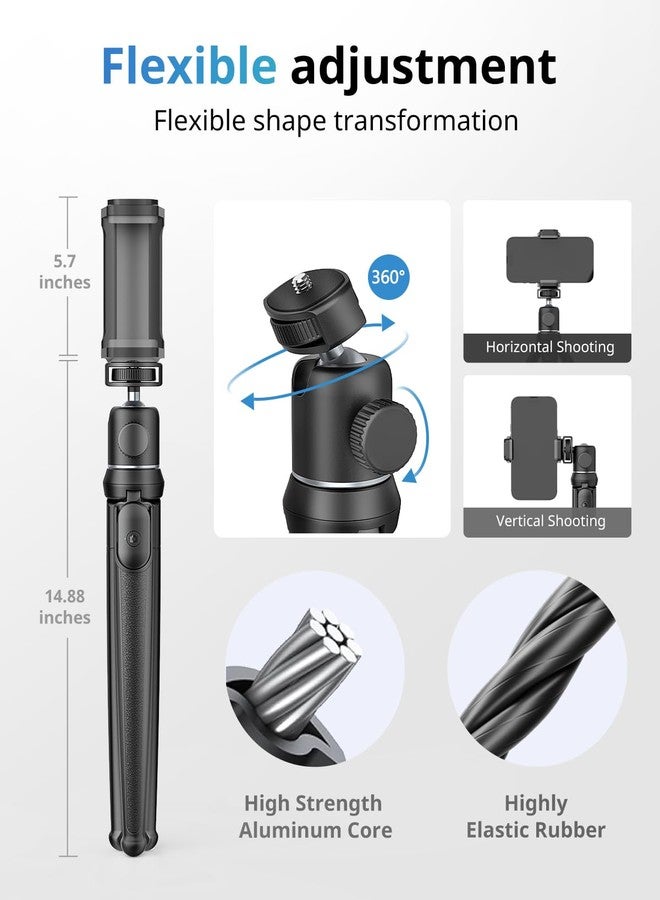 UBeesize Camera Tripod with Remote, Flexible Tripod Stand with Phone Holder and Action Camera Mount Adapter for iPhone Samsung Cellphones, Canon Nikon Sony Cameras - Image 3