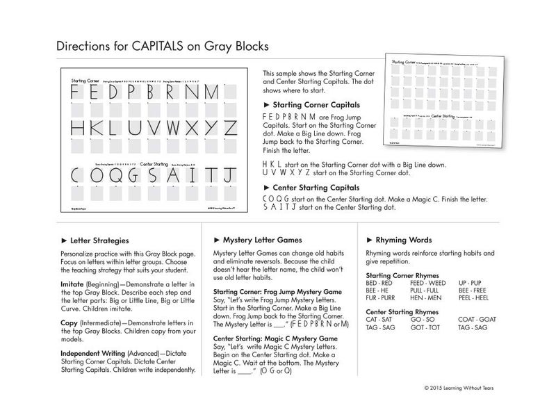 Handwriting Without Tears Learning Without Tears Gray Black Paper- Handwriting Without Tears®- Trans K–Grade 1, Print Capitals and Numbers Practice Paper, Letter Formation, Beginning Handwriting- for School or Home Use - Image 2