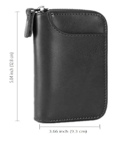 BAKUN Large Zipper Leather Car Key Case, Key Holder Key Organizer Wallet, With 16 Hooks(Black) - Image 5