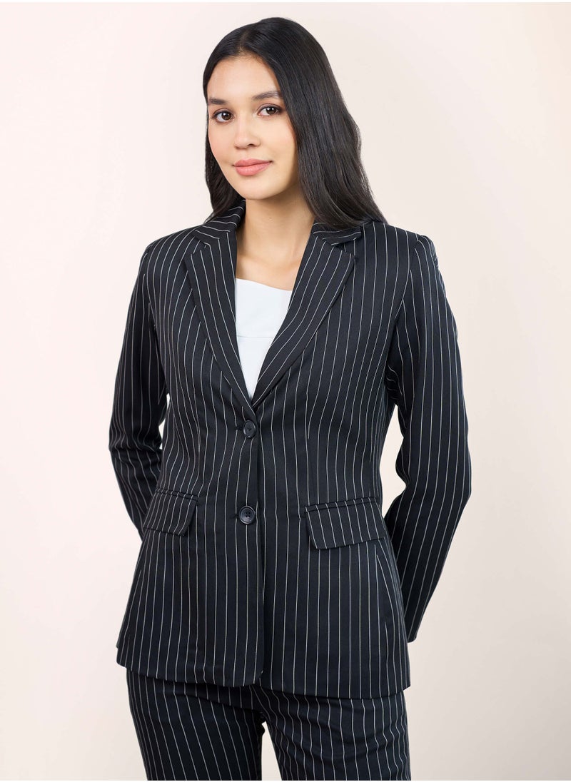 Salt Attire Women's Black Tailored Blazer - Stylish and Versatile Blazer for Work and Casual Wear, Perfect for Elevating Any Outfit with a Polished Look for Every Occasion.  - Image 1