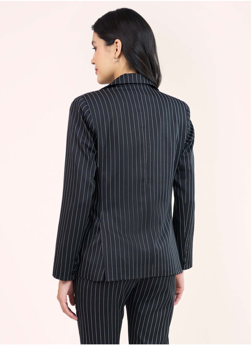 Salt Attire Women's Black Tailored Blazer - Stylish and Versatile Blazer for Work and Casual Wear, Perfect for Elevating Any Outfit with a Polished Look for Every Occasion.  - Image 4