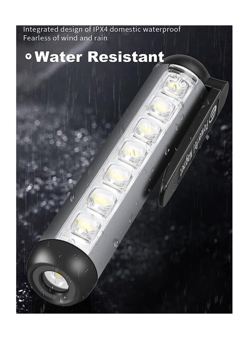 Y&D LED Work Flashlight, Rechargeable Small Flashlight with Magnetic Base and Clip, Waterproof 4 Modes for Camping Emergency Outdoor Use, 2 Pack  - Image 5