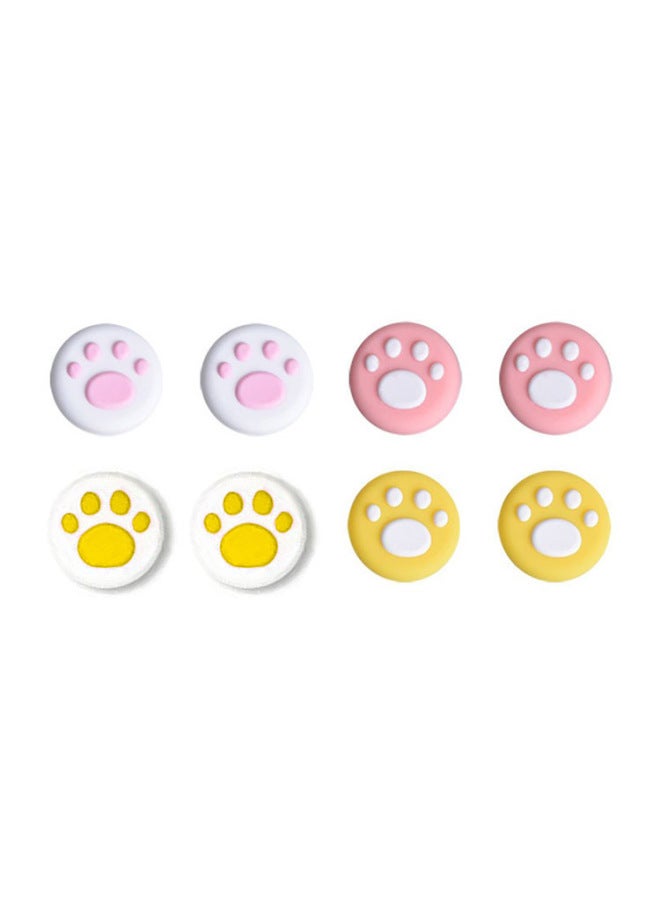 Switch Small Handle Key Cap NS Lite Rocker Silicone Cap NS OLED Left And Right Handle Cat Claw Protection Cap-Product Color:4-in -1 Cat Claw White Powder + White Powder (cardboard + Blister) - Image 5