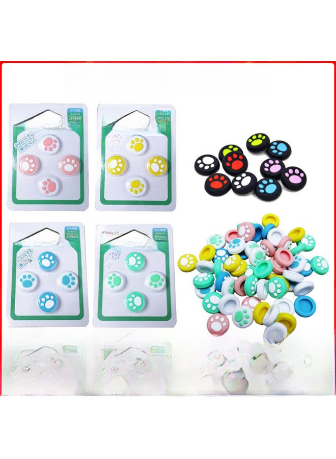 Switch Small Handle Key Cap NS Lite Rocker Silicone Cap NS OLED Left And Right Handle Cat Claw Protection Cap-Product Color:4-in -1 Cat Claw White Powder + White Powder (cardboard + Blister) - Image 2