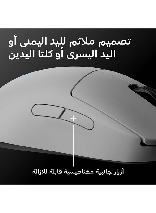 Logitech G PRO 2 LIGHTSPEED Wireless Gaming Mouse, Right- or Left-Handed Mouse with up to 4 Customisable and Switchable Magnetic Side Buttons, 44K DPI Sensor, USB-C Charging, for PC/Mac - White I 910-007303 - Image 2