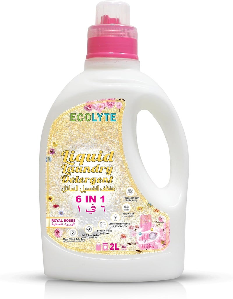 ECOLYTE+ منظف غسيل سائل ECOLYTE+ - الورود الملكية، 2 لتر - Image 1