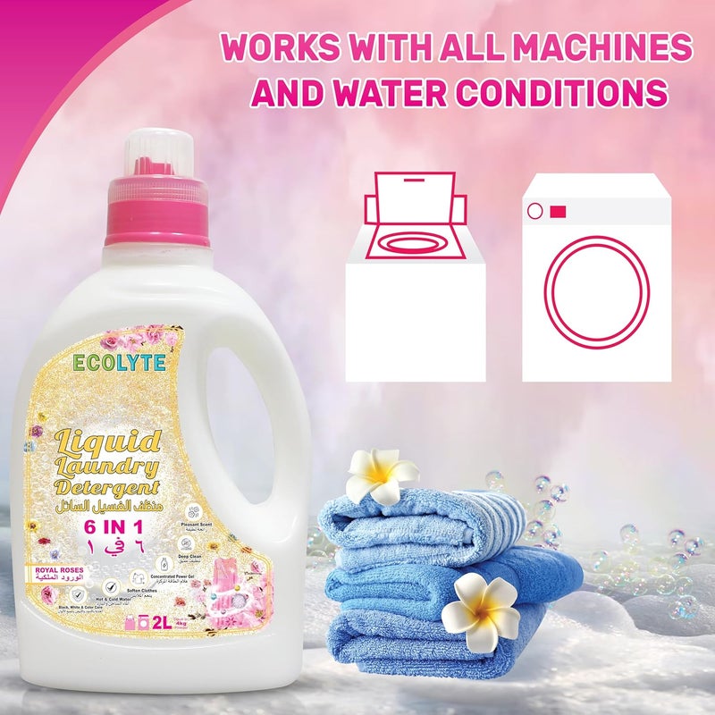 ECOLYTE+ منظف غسيل سائل ECOLYTE+ - الورود الملكية، 2 لتر - Image 4