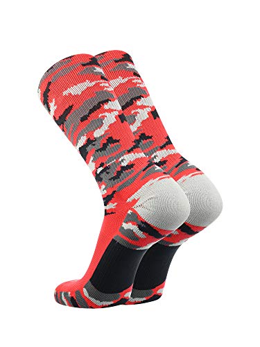 TCK Woodland Camo Crew Socks (Scarlet Camo, Small) - Image 2