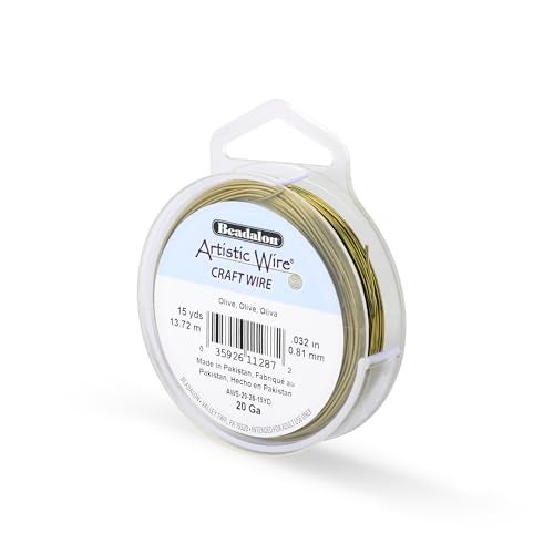 Artistic Wire, 20 Gauge Tarnish Resistant Colored Copper Craft Wire, Olive, 15 yd - Image 1
