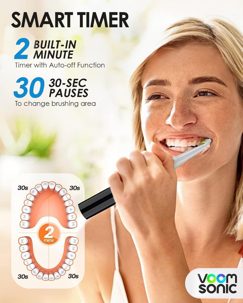 VOOM SONIC Go 1 Series Travel Electric Toothbrush | Travel Toothbrushes - Battery Operated Toothbrush for Adults & Kids, Dentist Recommended Toothbrush, Portable w/ 2 Minute Timer (Black) - Image 3