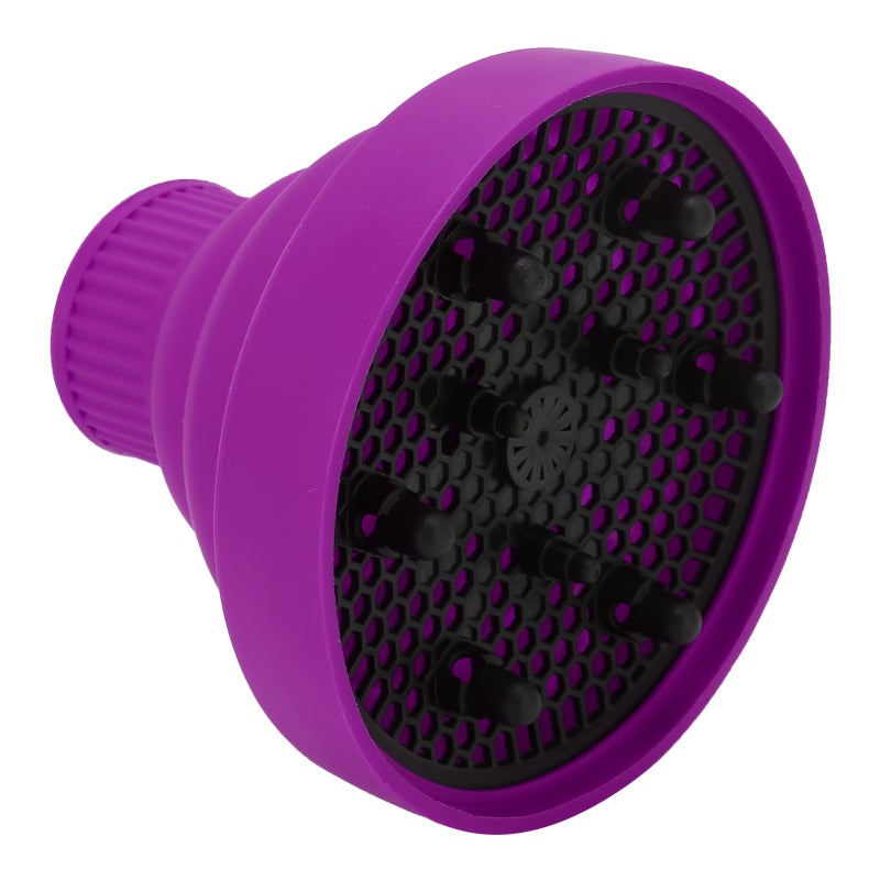 Collapsible Hair Dryer Diffuser 4 To 5cm Fit Purple Soft Silicone Dense Air Outlet For Even Heat Distribution - Portable Travel Hair Dryer Diffuser For Curly Hair - Image 4