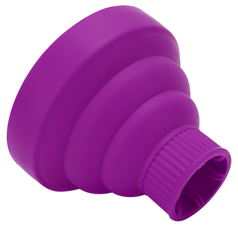 Collapsible Hair Dryer Diffuser 4 To 5cm Fit Purple Soft Silicone Dense Air Outlet For Even Heat Distribution - Portable Travel Hair Dryer Diffuser For Curly Hair - Image 2