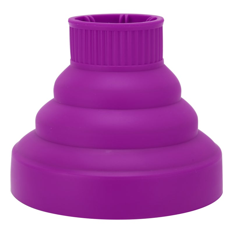 Collapsible Hair Dryer Diffuser 4 To 5cm Fit Purple Soft Silicone Dense Air Outlet For Even Heat Distribution - Portable Travel Hair Dryer Diffuser For Curly Hair - Image 1