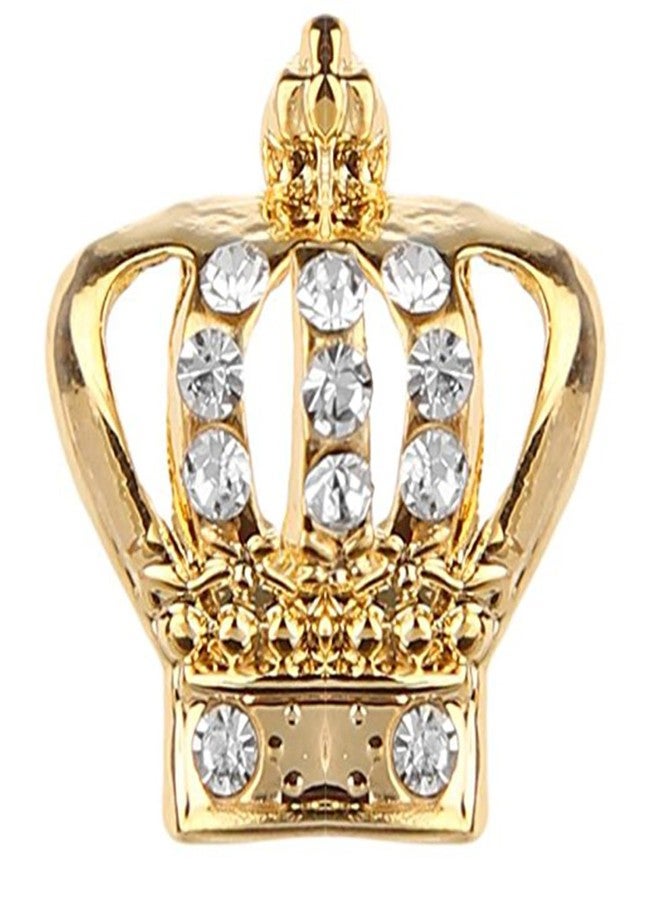 Mahi Elegant Crystal Crown Brooch Suit Collar Accessories Brooch for Men (BP1101044G) - Image 1