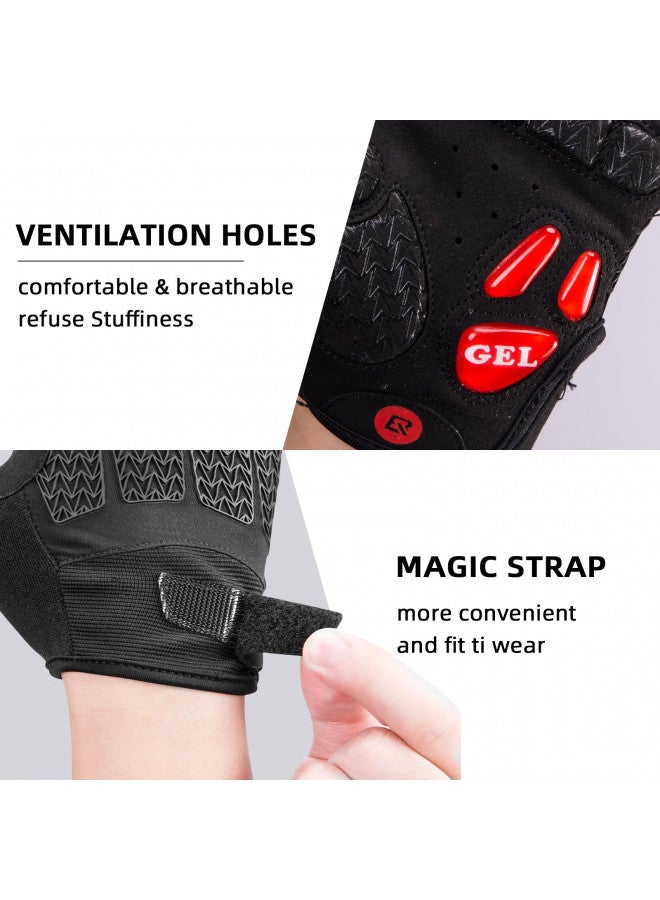 Rockbros ROCKBROS Road Cycling Gloves for Men Women Commuter Gloves Half Finger Biking Gloves with Gel Padded Shock Absorbing, Breathable Anti Slip Road Bike Gloves for Summer Bicycling Riding Red -S - Image 4