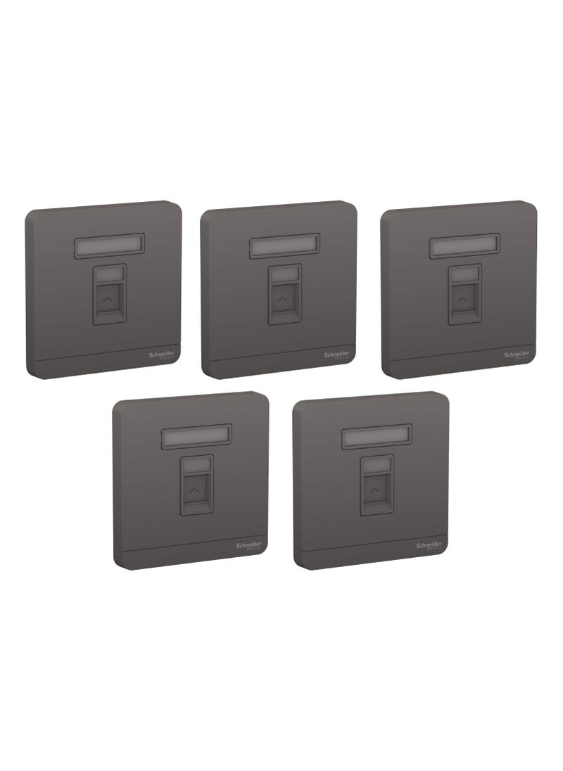 Schneider Electric Schneider Electric E8331RJS_DG AvatarOn 1 Gang Keystone Wallplate Jack RJ-45 Dark Grey - Pack of 5 