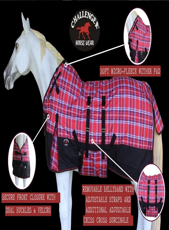 Challenger 68" 1200D Turnout Waterproof Rain Horse Sheet Light Winter Blanket 374B - Image 3