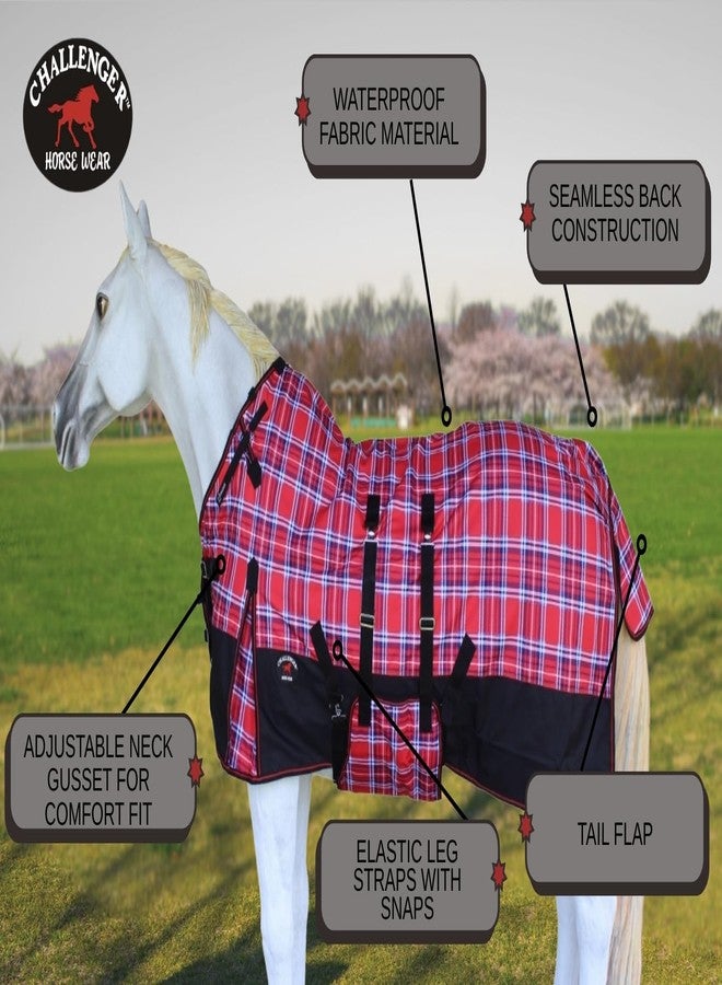 Challenger 68" 1200D Turnout Waterproof Rain Horse Sheet Light Winter Blanket 374B - Image 4