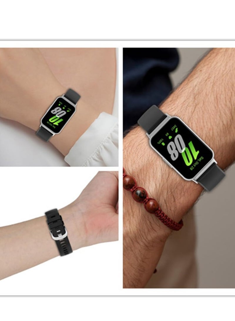 Soft Watchbands Compatible with Samsung Galaxy Fit3 SM-R390 Silicone Sport Wristband Band Replacement Bracelet Quick Release Straps  - Image 5