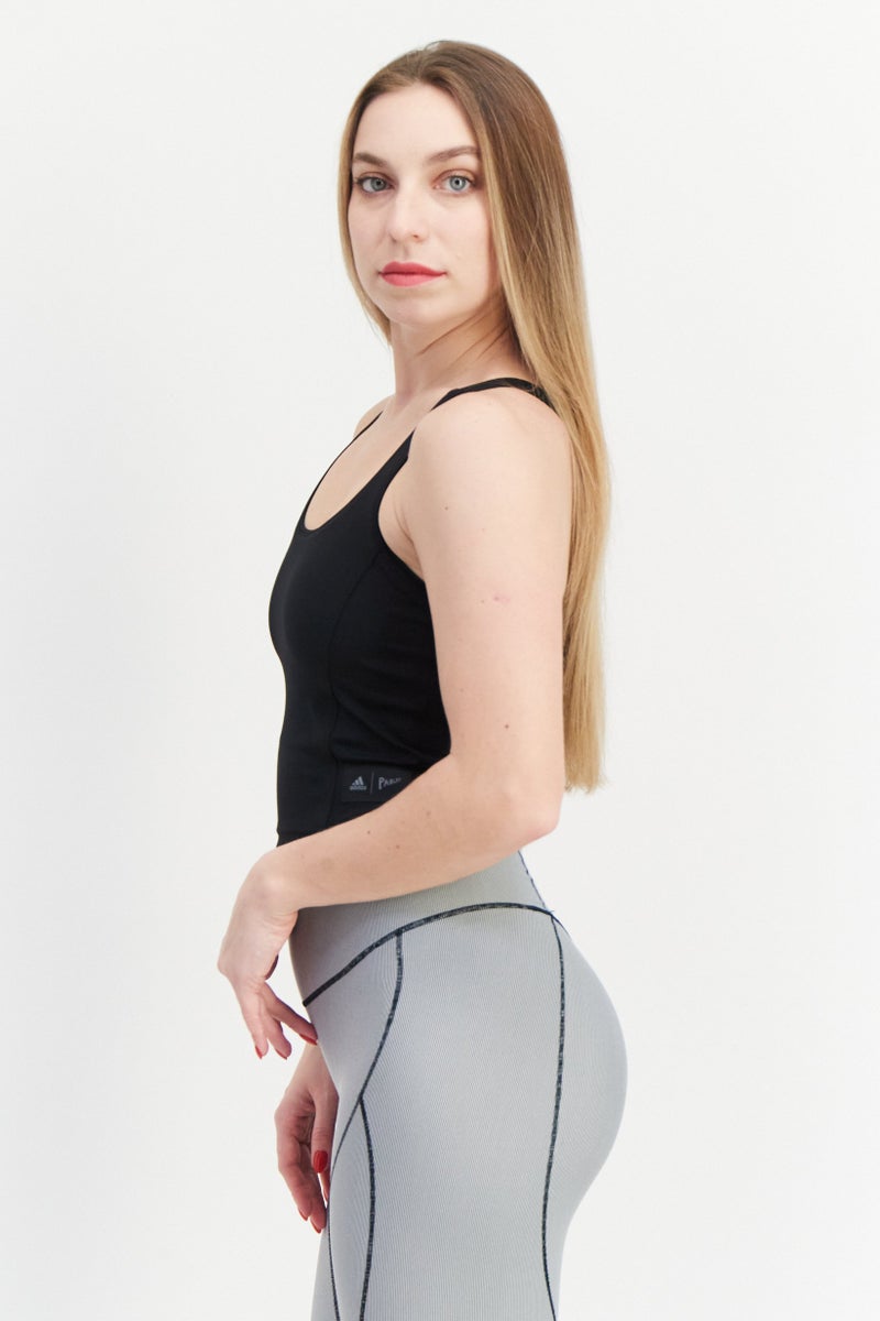Adidas x Parley Women Sportswear Fit Sleeveless Running Tank Top, Black - Image 3
