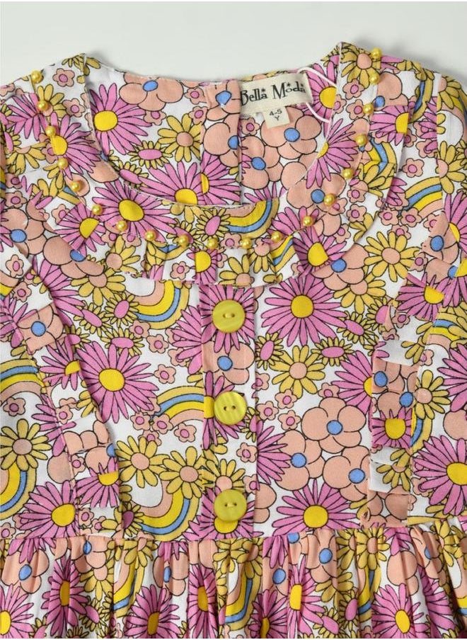 BELLA MODA All-Over Floral Print Button Detail Dress by Styli  - Image 3