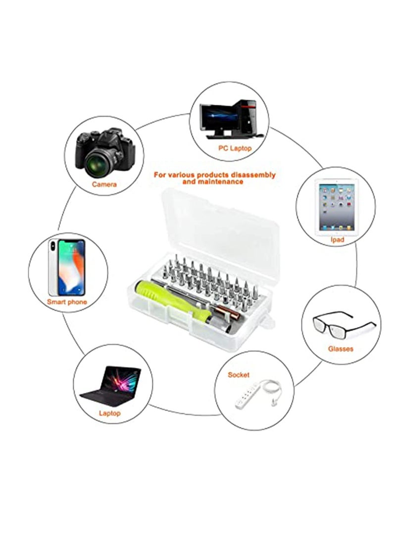 KASTWAVE - KASTWAVE Screwdriver Set, 32 in 1 Precision Magnetic Screwdriver Accessory Kit with Adjustable Pole & Anti-Slip Handle, Work Repair Tool for Household Appliances, Crafts & DIY Projects (Green) - Image 1