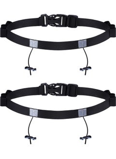 Jovitec 2 Pieces Race Number Belt With 6 Gel Loops For Running Cycling Triathlon Marathon (Black)  - Image 1