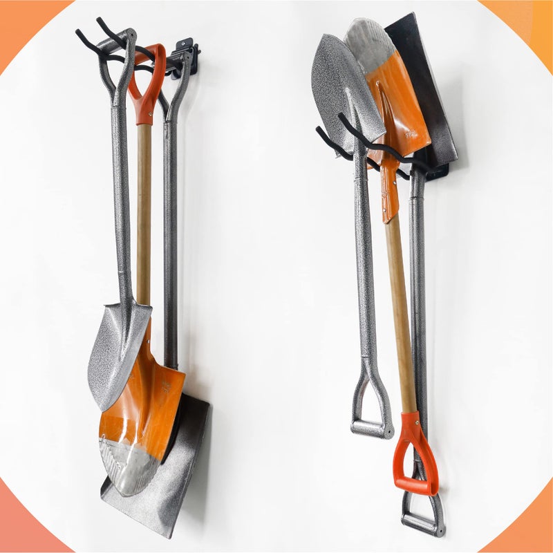 Huhole Garage Hooks, Ladder Hangers For Garage Wall, Shovel Holder, 4 Pack Heavy Duty Tool Hooks For Ladder, Rake, Folding Chair, Yard Tools, Garden Tools, 12    Wave Curved Utility Hooks - Image 3
