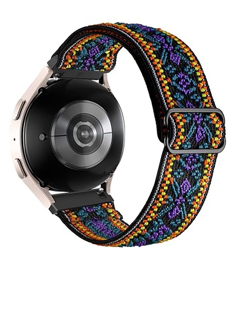 Strap Nylon Loop 20MM Band For Samsung Gear Sport/Watch6/Watch 4/Watch 5 /Watch 5 Pro /S2 classic/active 2 40mm 44mm/Amazfit GTS 2/3/ GTS 4/4 Mini/Bip 3/Pro/GTS 2 mini/GTS 2e/Bip U Bohemian Blue