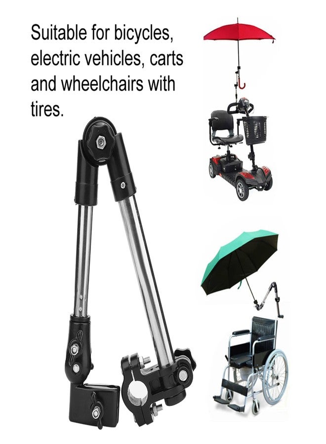 JANCAN Umbrella Mount Stand, Bicycle Umbrella Mount Holder,Wheelchair Stroller Bicycle Umbrella Attachment Handle Bar Holder Clamp Supporter Connector for Handlebars with Diameter of 20-25mm - Image 3