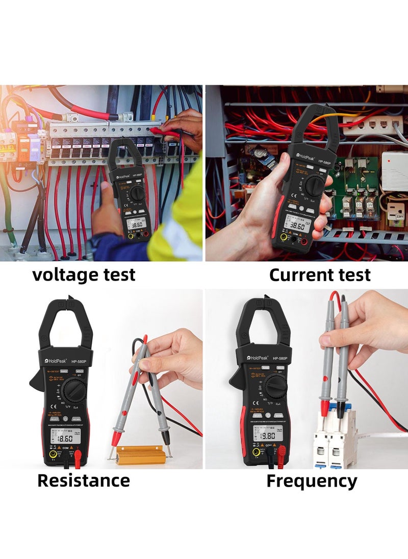 HoldPeak - Automatic Range And Backlight Multi-Function Power Clamp Meter Black/Red - Image 1