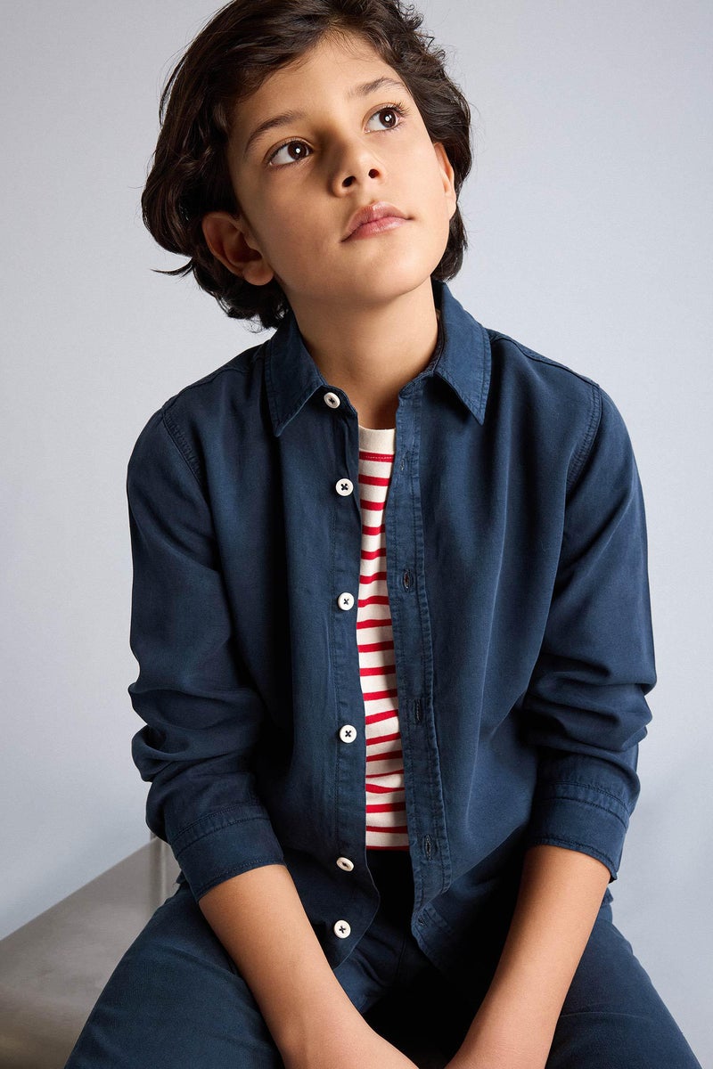 DeFacto Blue Boy Regular Fit Long Sleeve Shirt Casual - Image 4
