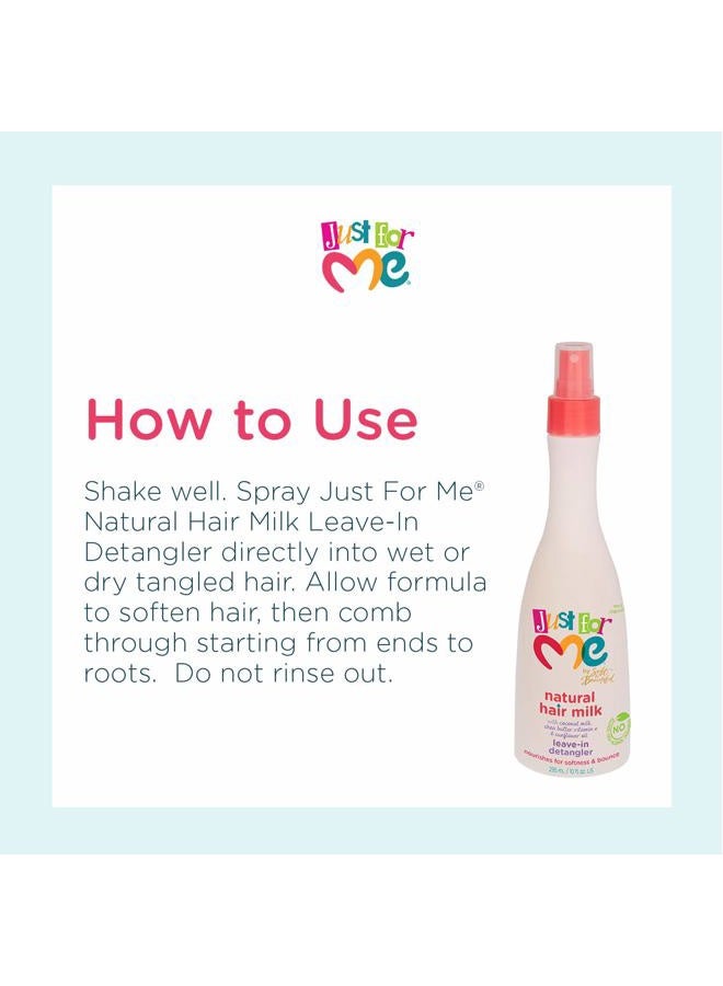 Just for Me Natural Hair Milk Detangler (3 Pack) - Detangles & Helps Prevent Breakage, For All Hair Textures, Contains Coconut Milk, Shea Butter & Sunflower Oil, Restores Moisture, Shine, 10 oz - Image 3