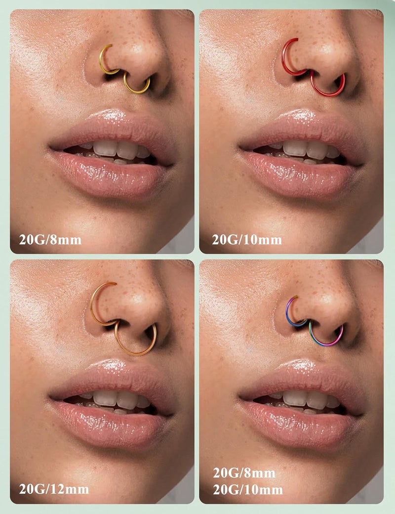 Drperfect 36Pcs 20G Nose Ring Hoop for Women Men 316L Stainless Steel Helix Tragus Lip Septum Ring Cartilage Earring Hoop Piercing Jewelry - Image 3