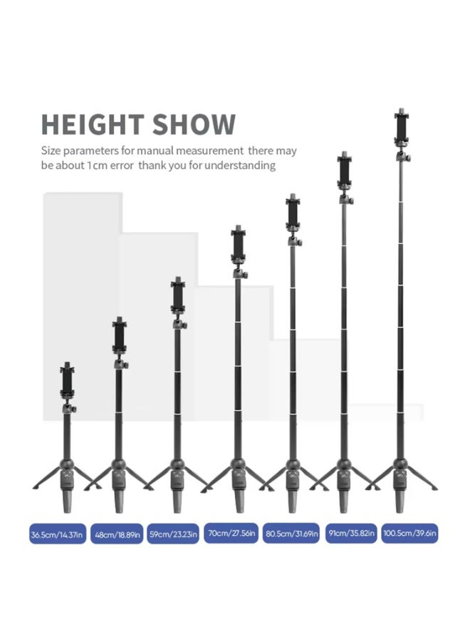 40" Extendable Selfie Stick Tripod with Wireless Remote - Aluminum Alloy Phone Mount for iPhone 16/15/14/13,for Samsung S24/S23, (101cm Max Height, Foldable Design) - Image 4