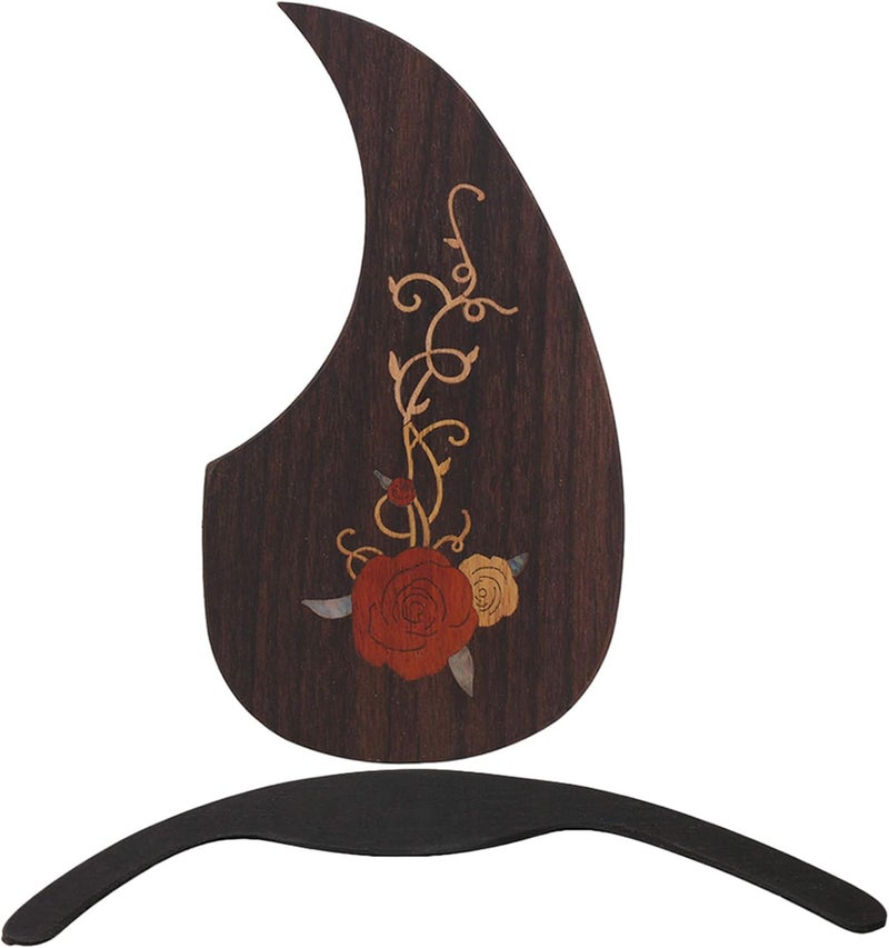 Homeswitch Rosewood Guitar Protective Pickguard With Acoustic Ebony Arm Rest Parts - Image 1