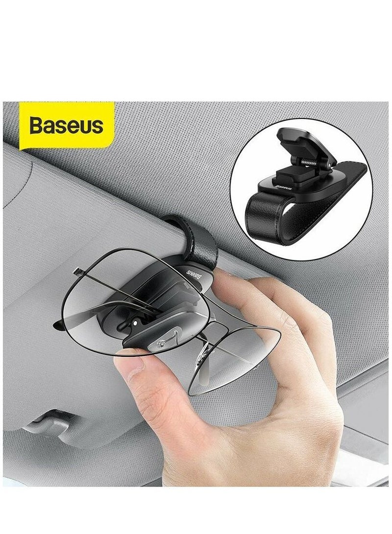 Baseus Universal Car Sunglasses Holder & Eyeglasses Storage Clip – Fastener Hanger for Sun Visor, Perfect for Cars, SUVs, and Trucks – Organize Your Eyewear with Style, Easy Access, Durable Design – Ideal for Sunglasses, Reading Glasses, and More- Black - Image 1